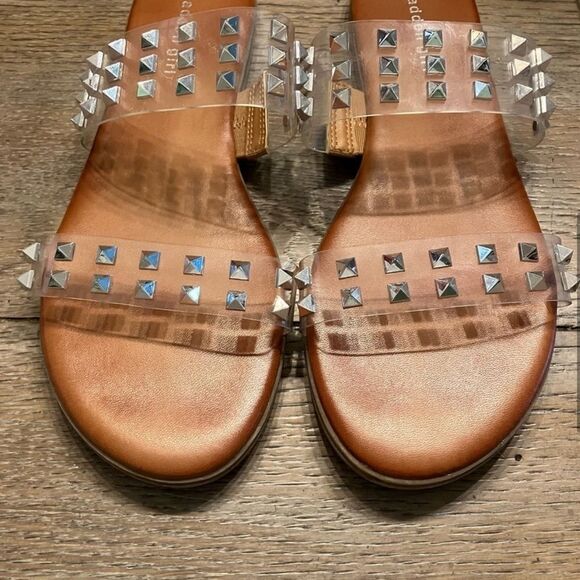 Steve Madden Girl Fetch Clear Studded Slip on sandals size 8.5 - Picture 5 of 9